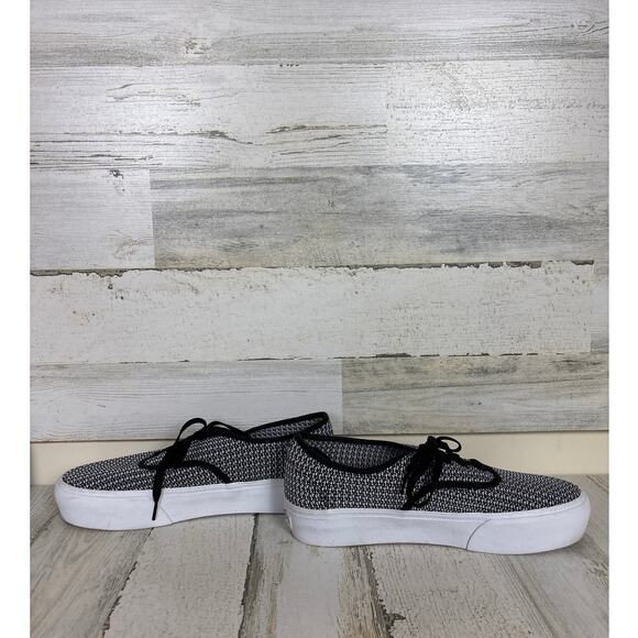 Vans Women’s 10.5 The Authentic Platform 2.0 Black White Canvas Sneakers New - Picture 5 of 8